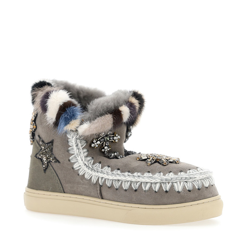 MOU ESKIMO SNEAKER STAR PATCHES & MINK FUR TRIM