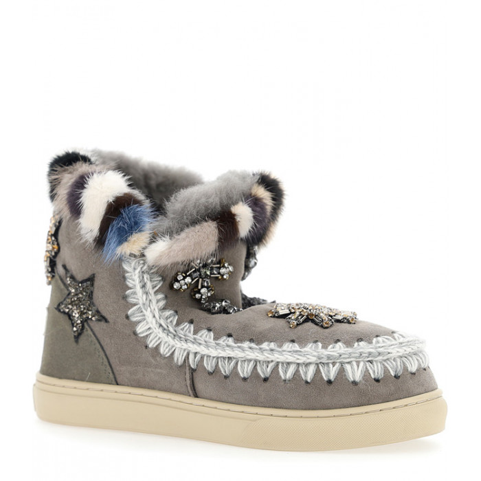 MOU ESKIMO SNEAKER STAR PATCHES & MINK FUR TRIM